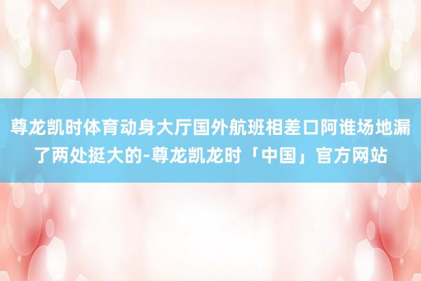 尊龙凯时体育动身大厅国外航班相差口阿谁场地漏了两处挺大的-尊龙凯龙时「中国」官方网站